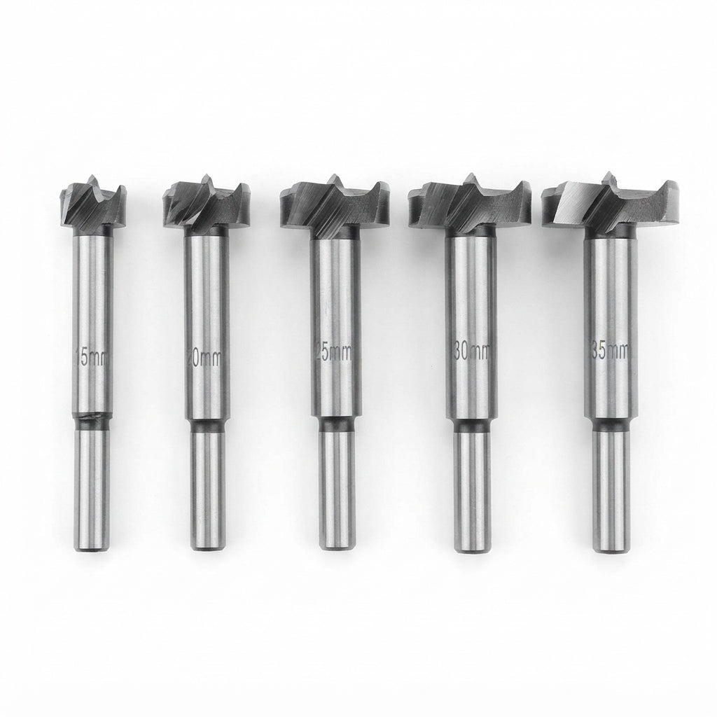 15-35mm Hinge Boring Drill Bits Set, Round Shank Wood Hole Cutter