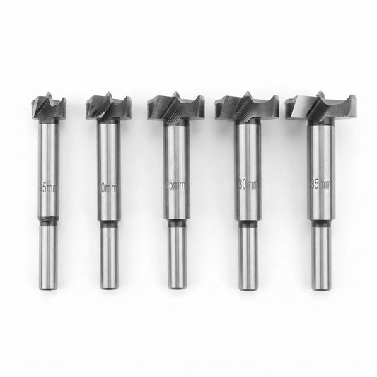 15-35mm Hinge Boring Drill Bits Set, Round Shank Wood Hole Cutter