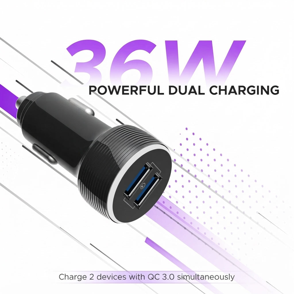 2 QC 3.0 USB Car Charger