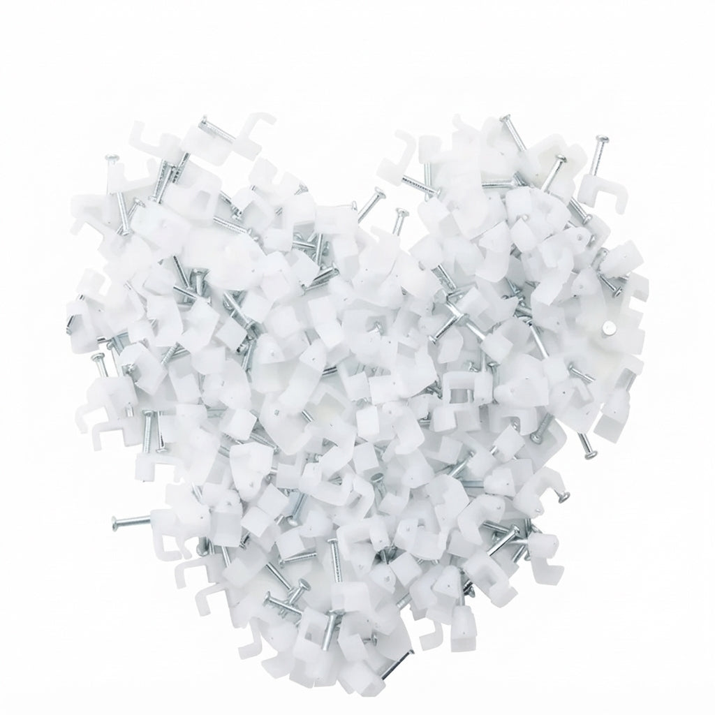 100 Cable Wire Clips, 7mm