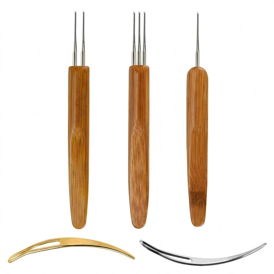 5Pcs DIY Hook Bamboo Handle