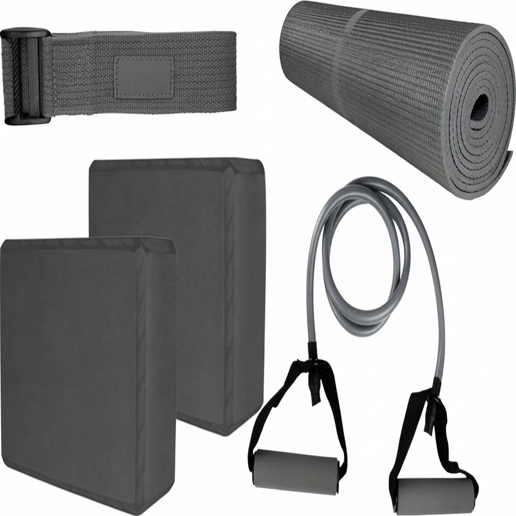 Yoga Set 5 in 1, Mat Block Strap Kit