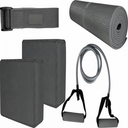 Yoga Set 5 in 1, Mat Block Strap Kit