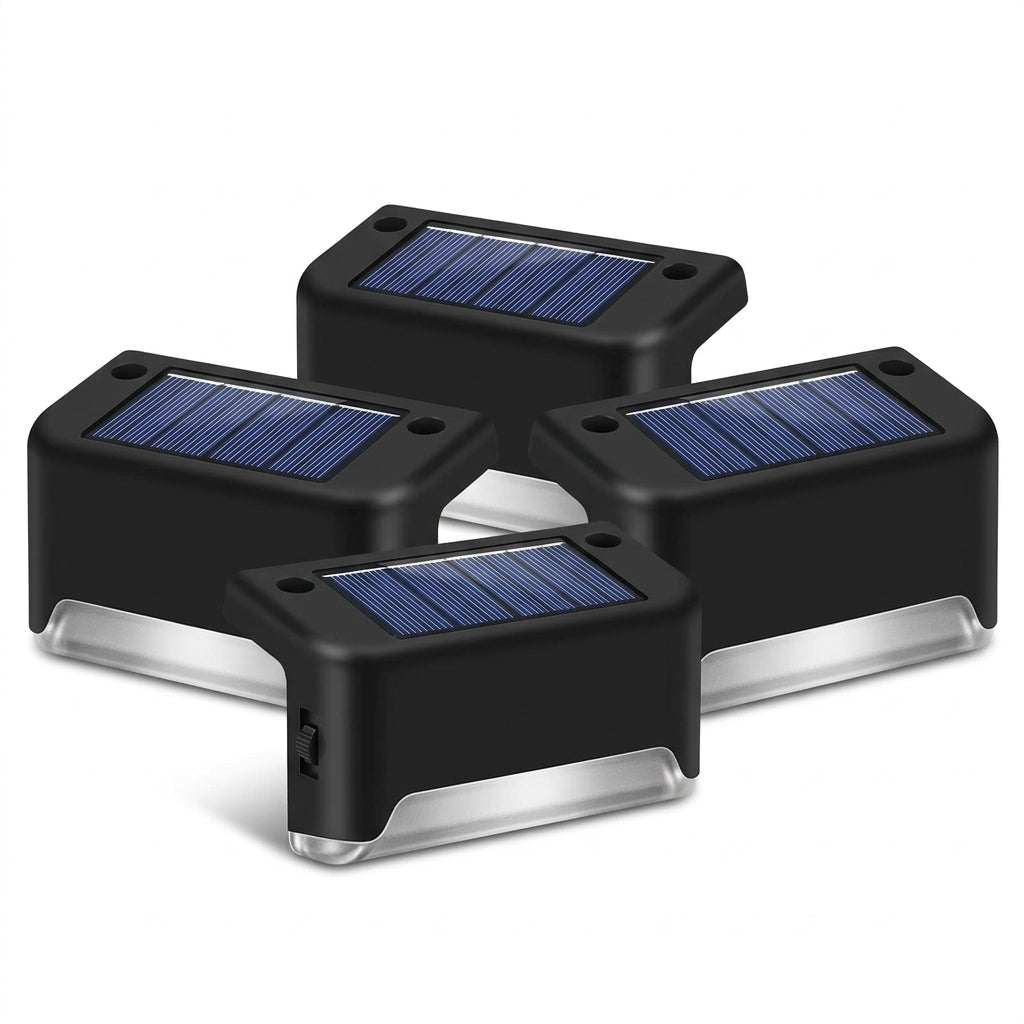 Warm White LED Solar Step Lamp (4 PCS)