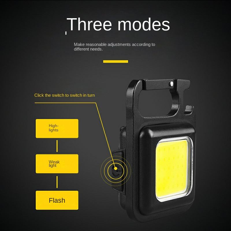 1000 Lumens Mini COB Keychain Flashlight Rechargeable Magnetic Work Light