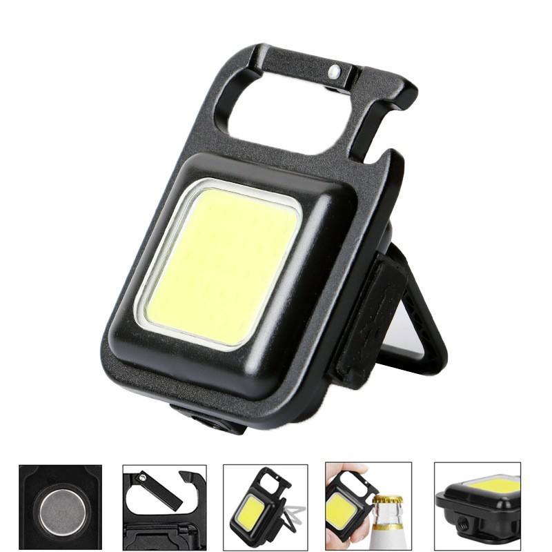 1000 Lumens Mini COB Keychain Flashlight Rechargeable Magnetic Work Light