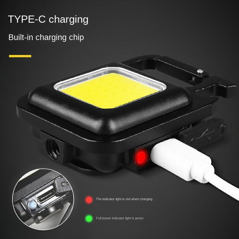1000 Lumens Mini COB Keychain Flashlight Rechargeable Magnetic Work Light