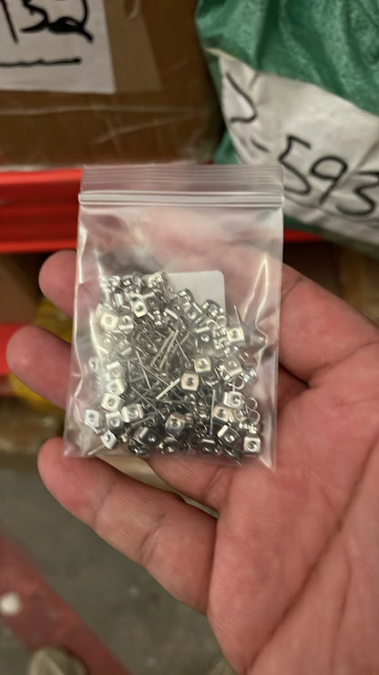 100pcs Stainless Steel Flat Pad Earring Stud Posts + Butterfly Backs, DIY Silver