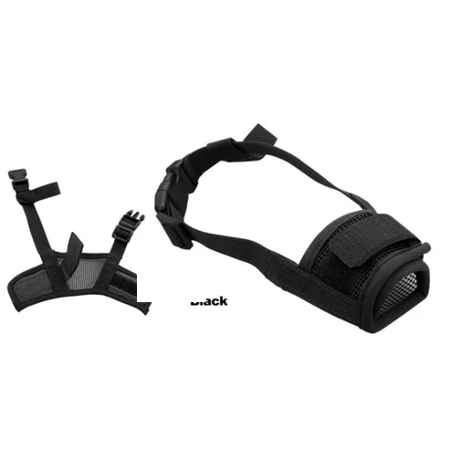 Dog Mask Mouth Muzzle -Black-S