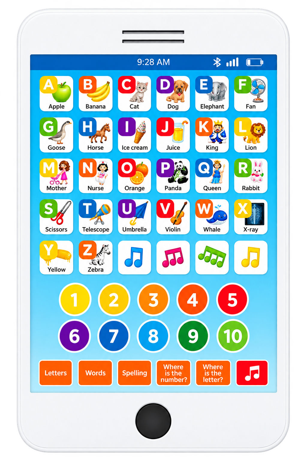Educational Learning Tablet Toy, ABC & Numbers