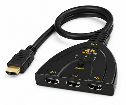 4K HDTV Switch Splitter 3 In 1 Out with Pigtail Cable
