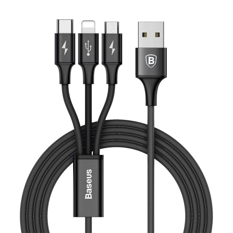 3-in-1 Cable Micro+8Pin+Type-C