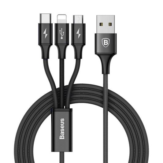 3-in-1 Cable Micro+8Pin+Type-C