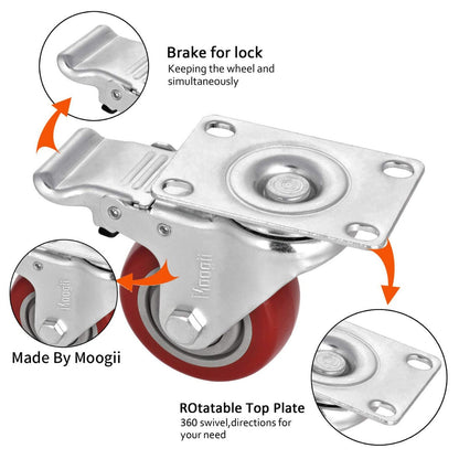 4 PCS Set Heavy Duty Swivel Casters