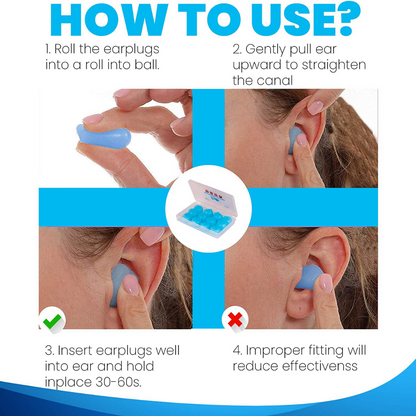 6Pcs Reusable Silicone Ear Plugs