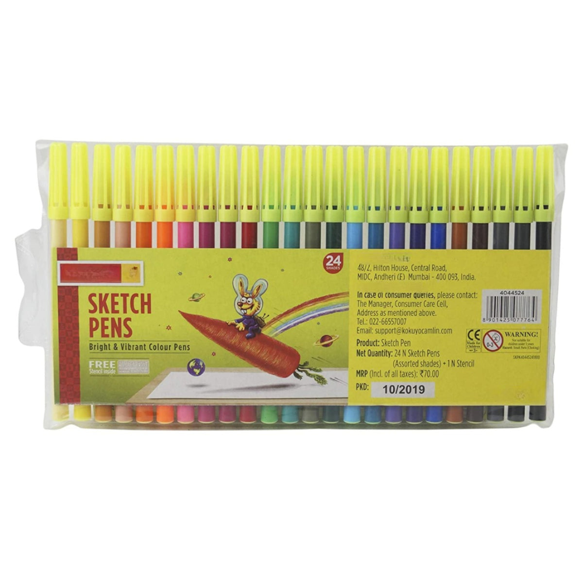 Sketch Pens with Free Stencil 24 Shades