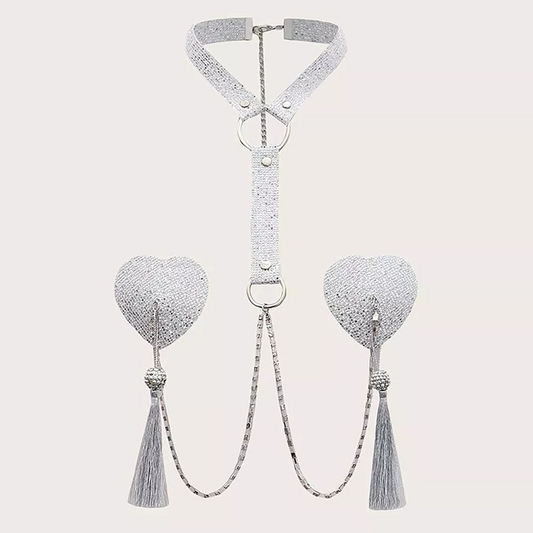 1Pc Body Chain with Nipple Covers