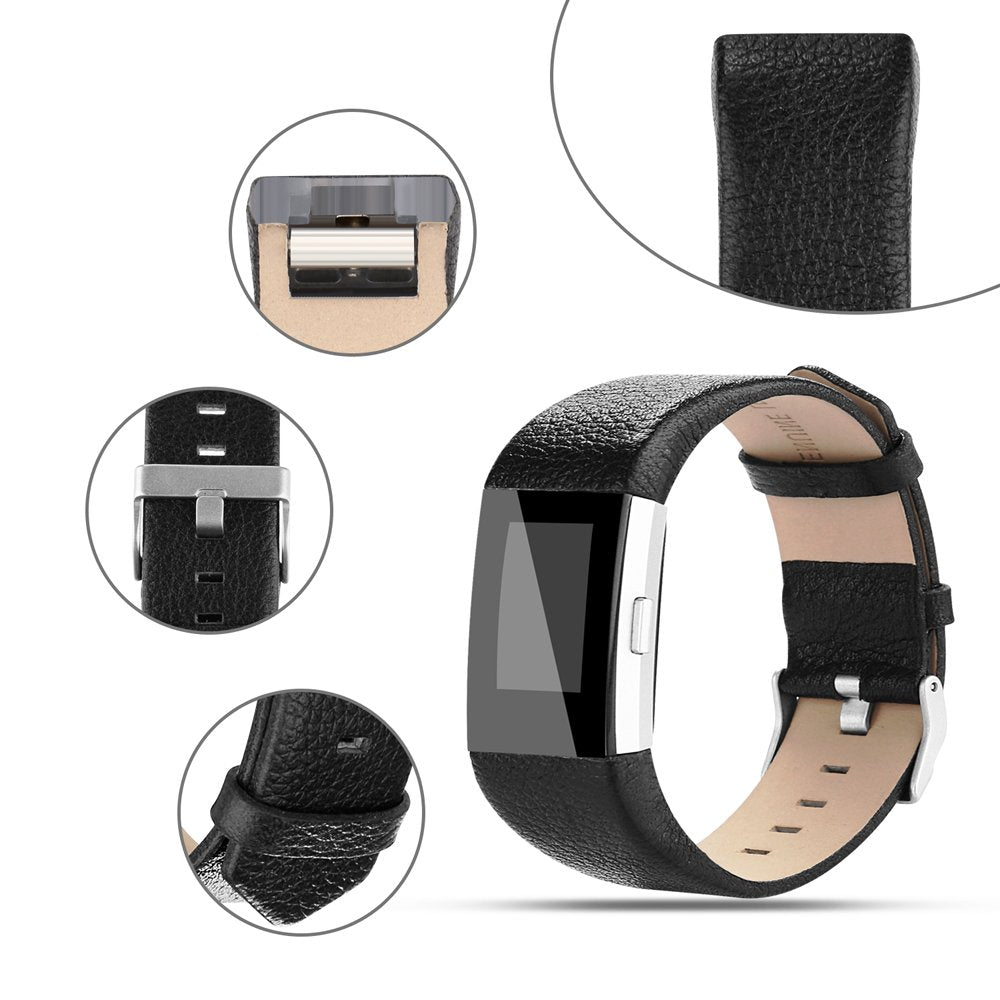 Leather band For Fitness Tracker -Black
