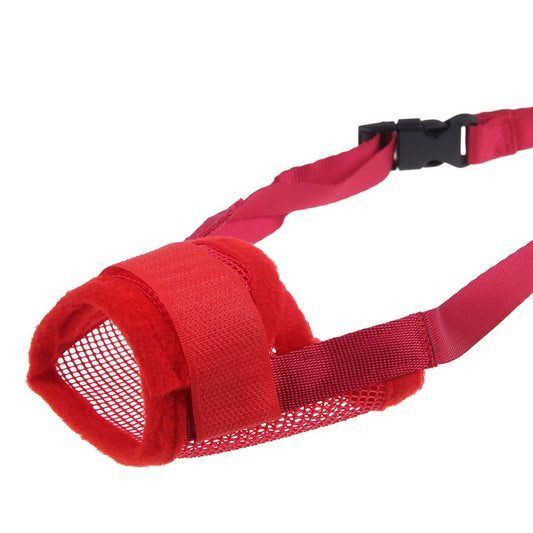 Dog Mask Mouth Muzzle -Red -XL