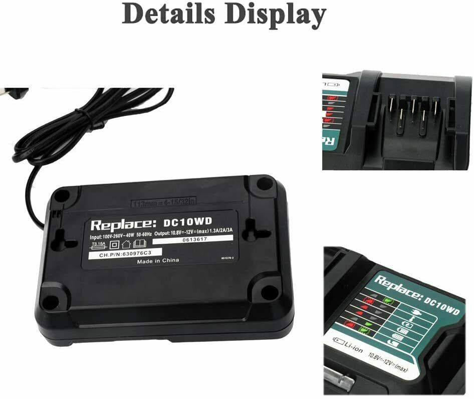 Replacement Battery Charger for 10.8V-12V Cordless Power Tools