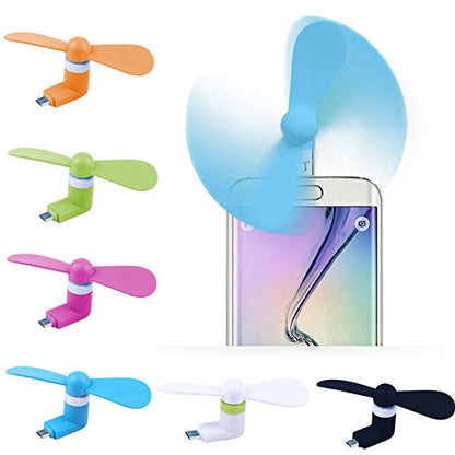 USB mini fan for Smartphone (Compatible) android with multi plug-Blue