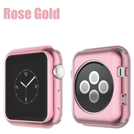TPU Case For Smart Watch (Compatible) 38MM/42MM-Rose Gold-42mm