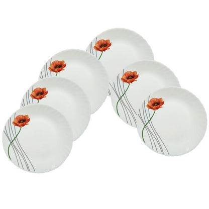 La Opal Glass Diva Quarter Plate Set Pack Of 6