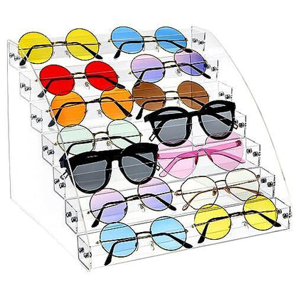 7 Tier Clear Acrylic Nail Polish Ink Display Rack Sunglasses Organizer