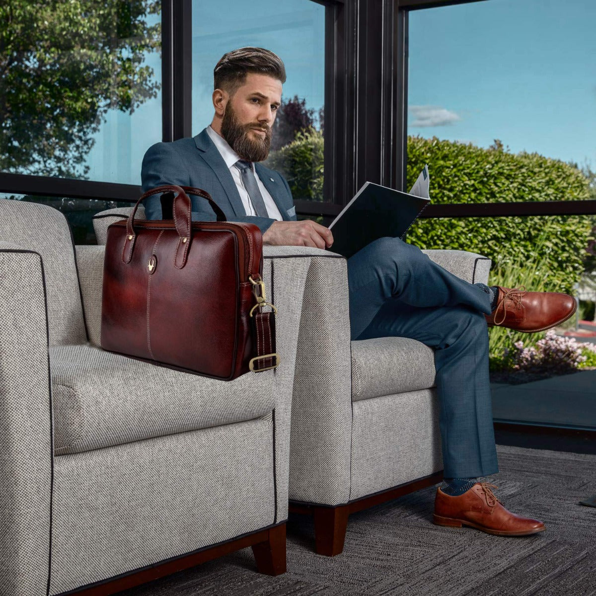 Genuine Leather 13 Inch Sleek Laptop Bag