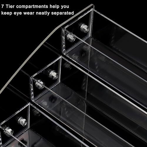 7 Tier Clear Acrylic Nail Polish Ink Display Rack Sunglasses Organizer