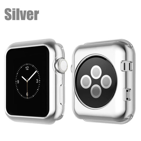 TPU Case For Smart Watch (Compatible) 38MM/42MM-Silver-38mm