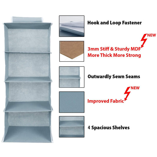 4 Shelf Closet Hanging Organizer