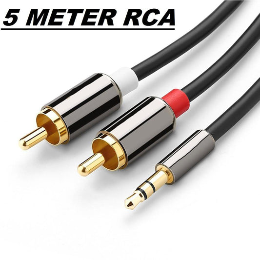 2 RCA to 3.5 mm AUX Cable - 5 Meter