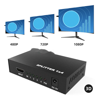 HDTV Splitter Amplifier 1 In 4 Out Duplicator