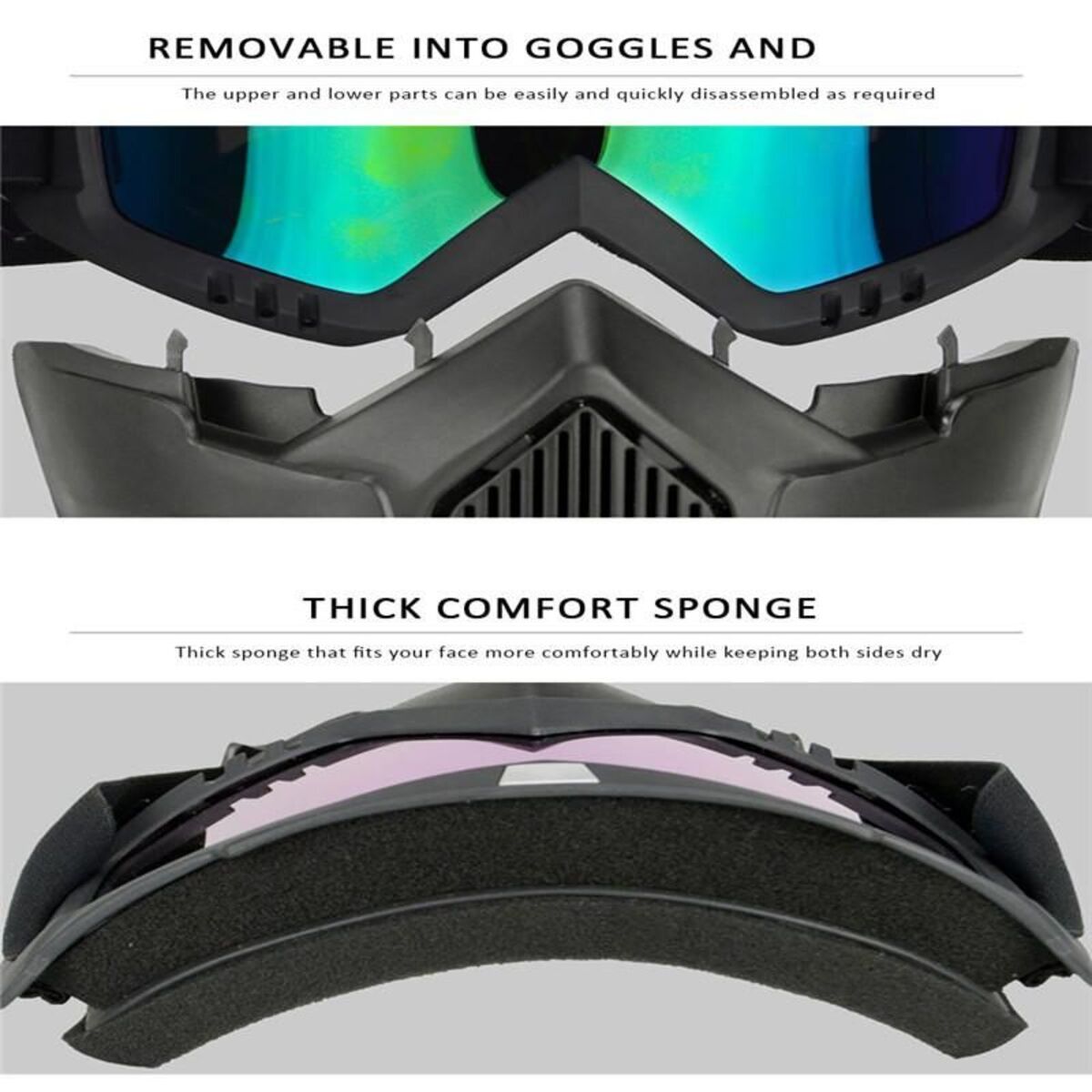 Face Mask with Detachable Goggles