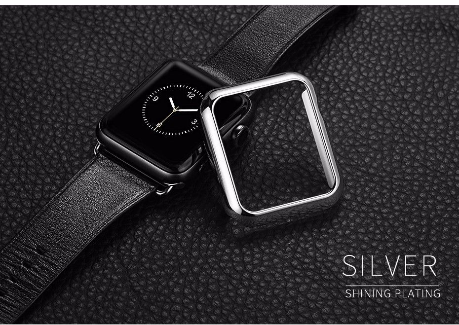 PC plastic electroplating case compatible for Smart Watch (Compatible)-Silver-42mm
