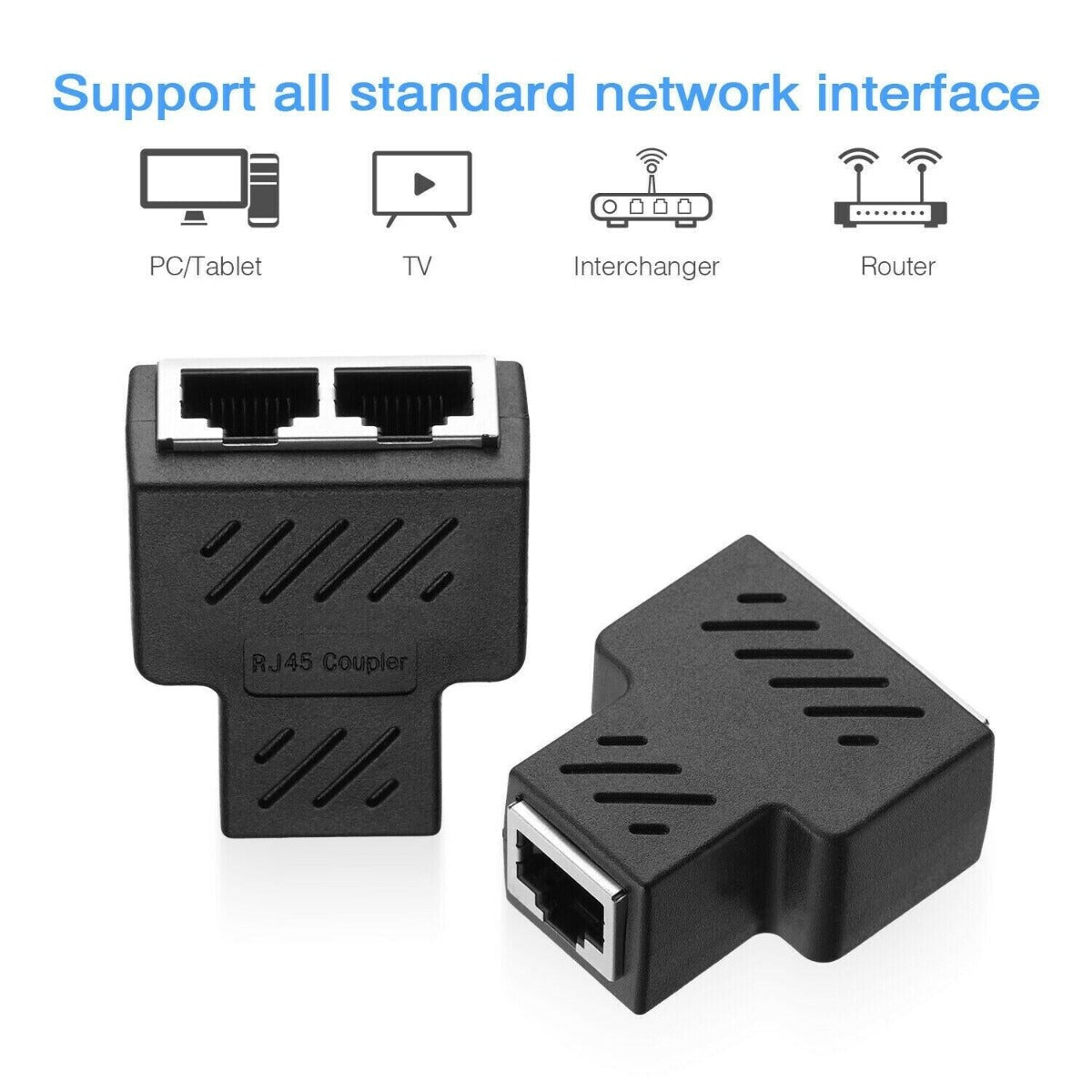 2pcs - RJ45 Splitter Adapter