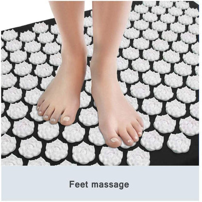 Acupressure Mat with Pillow-Black