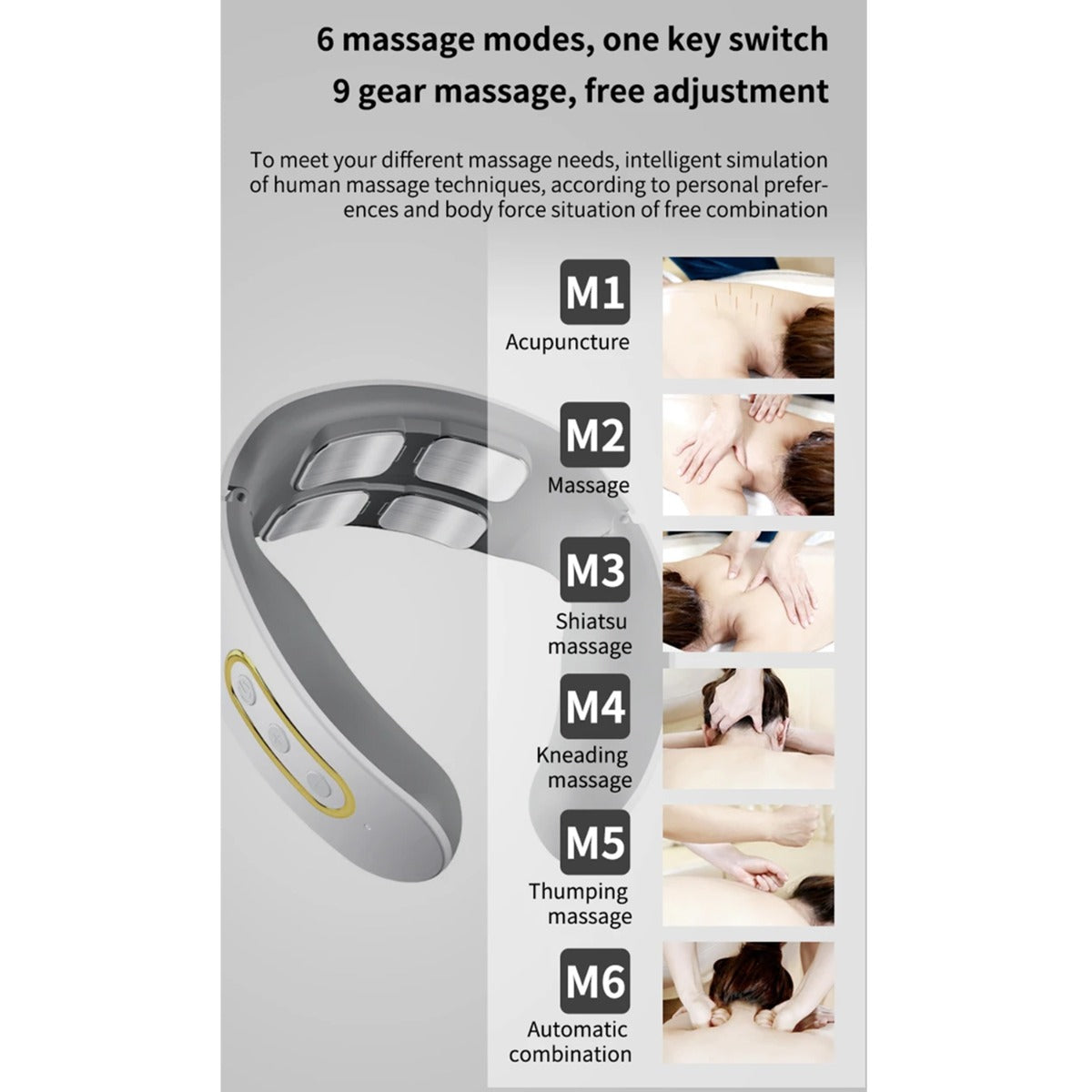 4 Head Neck Massager Vibrat