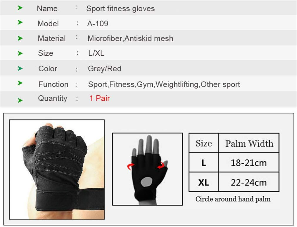 Half Finger Workout Gloves-L