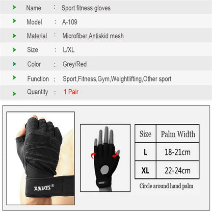 Half Finger Workout Gloves-XL
