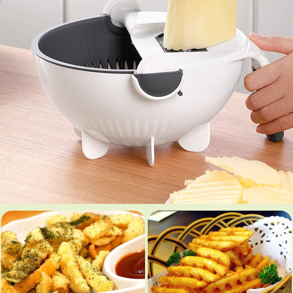 9 in 1 Vegetable Cutter with Drain Basket