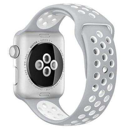 Smart Watch Silicon Band 38 MM / 42 MM-Silver White-42mm