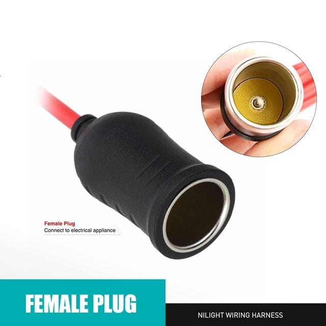 12V/24V 12' Foot Heavy Duty Extension Cord with Cigarette
