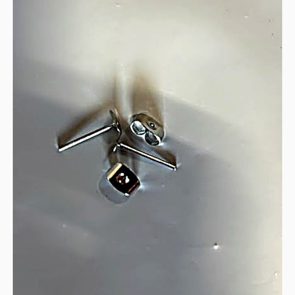 100pcs Stainless Steel Flat Pad Earring Stud Posts + Butterfly Backs, DIY Silver
