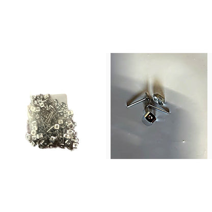 100pcs Stainless Steel Flat Pad Earring Stud Posts + Butterfly Backs, DIY Silver