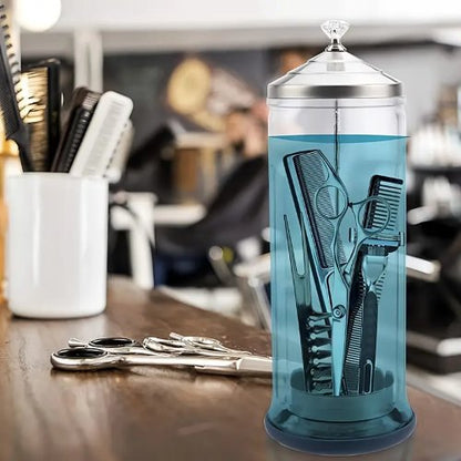 Disinfectant Jar, 1500ml Thickened Hairdressing, Glass Jar For Barber Supplies Tool