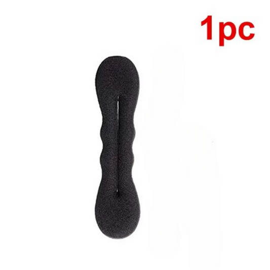 Bun Maker Sponge Plastic Loop Curly Hairbands Hairstyle LARGE BLACK