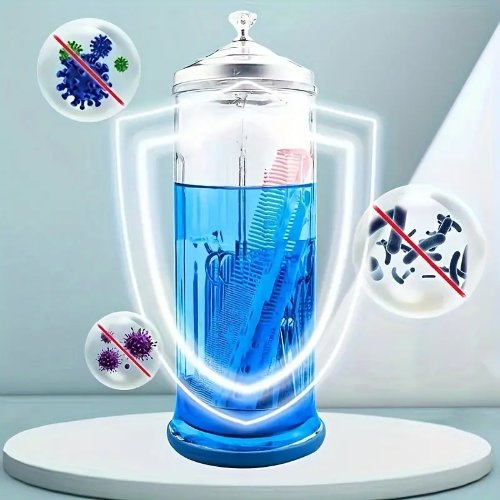 Disinfectant Jar, 1500ml Thickened Hairdressing, Glass Jar For Barber Supplies Tool