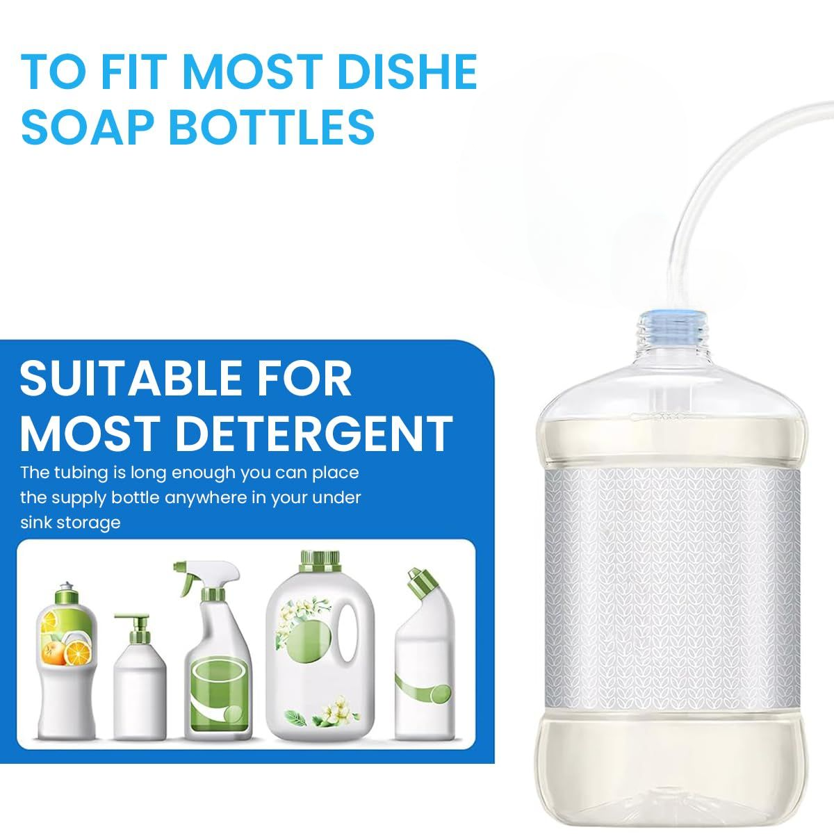 Countertop Kitchen Sink Soap Dispenser Pump, Chrome with Extension Tube Kit